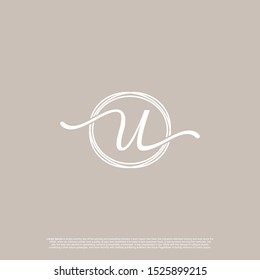 Initial Letter U Logo Sign Symbol Luxury concepts.