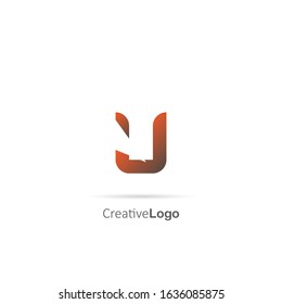 Initial Letter U Logo truncated Design Vector Template