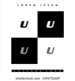 Initial letter U logo vector design template with effect.