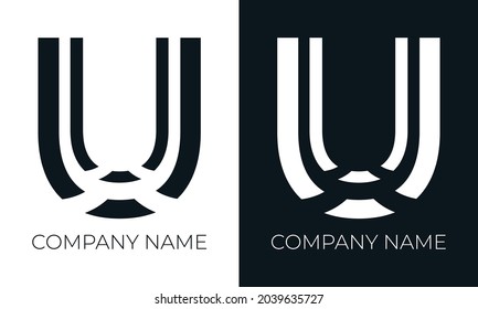 Initial letter u logo vector design template. Creative modern trendy u typography and black colors.