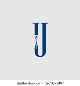 Ursprünglicher Buchstabe U logo.new york city logo design, Empire State Building letter logo