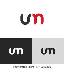 Initial Letter u m linked lowercase logo design template elements. Red letter Isolated on black white grey background. Suitable for business, consulting group company.