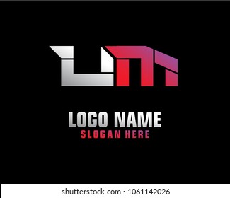 Initial letter U M logo template vector