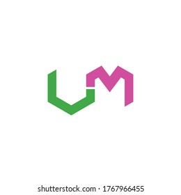 initial letter U and M, UM, MU logo, monogram line art style design template