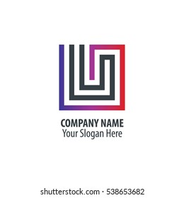 Initial Letter U Maze Concept Design Logo