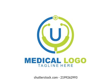 initial Letter U medical  logo