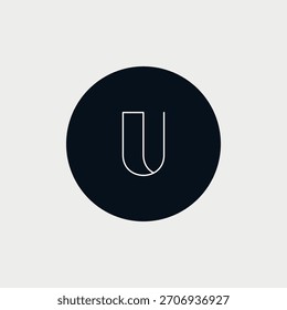 Letra inicial U Design de logotipo minimalista. Ilustração de vetor.