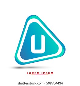 Initial letter U. Modern concept and elegant typographic . Gradient blue and green