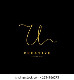 Letra inicial U. Plantilla de diseño de logotipo de firma de monograma. Concepto de logotipo mínimo para empresas y empresas.