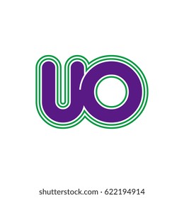 initial letter u and o. uo monogram outline logo