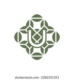 Anfangsbuchstabe U-Logo für ökologisch-grünes Alphabet