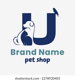 Initial Letter U Pets Logo Design