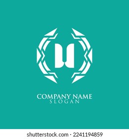 INITIAL LETTER U ,ROUND LOGO