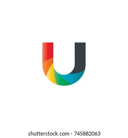 Initial Letter U Rounded Design Logo