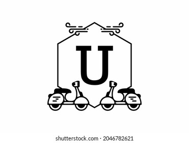 Initial letter U in scooter frame design