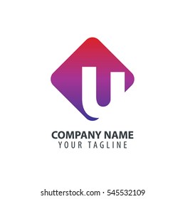 Initial Letter U Square Logo