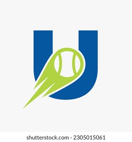 Initial Letter U Tennis Club Logo Design Template. Tennis Sport Academy, Club Logo