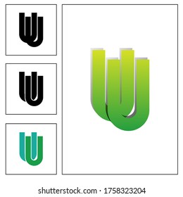 initial letter U and U, UU logo, monogram line art style, design and template