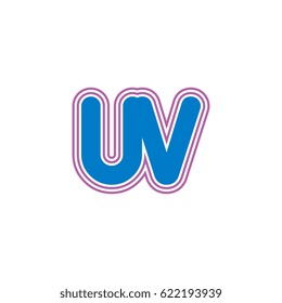 initial letter u and v. uv monogram outline logo