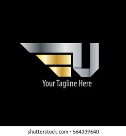 Initial Letter U V With Wings Design Logo