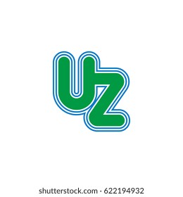 initial letter u and z. uz monogram outline logo