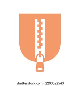 Initial Letter U Zipper Logo For Fashion Cloth, Embroidery and Textile Symbol Identity Vector Template