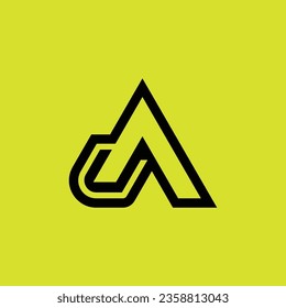 Anfangsbuchstaben UA- oder AU-Monogramm-Logo