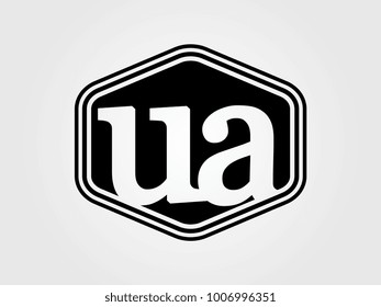 Initial letter ua lowercase logo minimalist black