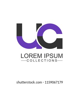 Initial letter UA lowercase logo design template