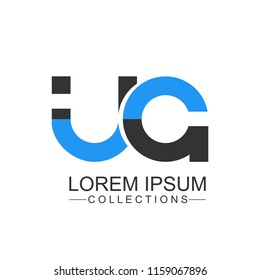 Initial letter UA lowercase logo design template
