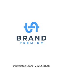 initial letter ua modern logo design