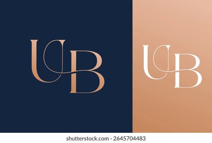Initial letter UB BU logo design vector illustration for couple, wedding, and business