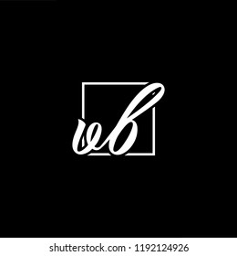 Initial letter UB BU minimalist art monogram shape logo, white color on black background