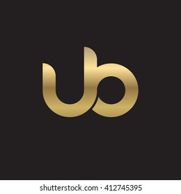 initial letter ub linked round lowercase logo gold black background