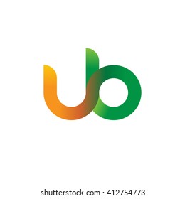 initial letter ub linked round lowercase logo orange green