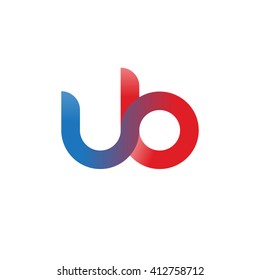 initial letter ub linked round lowercase logo blue red