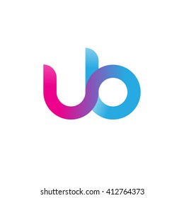 initial letter ub linked round lowercase logo pink blue purple