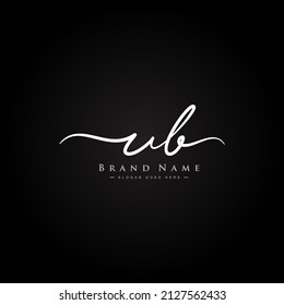 Logo de la carta inicial UB - logotipo de la firma dibujada a mano