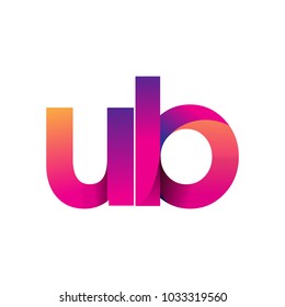 Initial Letter UB Logo Lowercase, magenta and orange, Modern and Simple Logo Design.