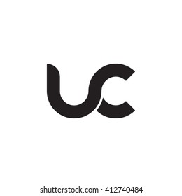 initial letter uc linked round lowercase monogram logo black