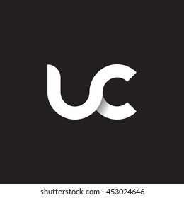 initial letter uc modern linked circle round lowercase logo white black