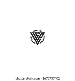 Initial Letter UCE triangle monogram cool modern logo