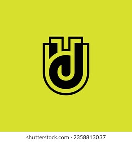 Initial letter UD or DU monogram logo