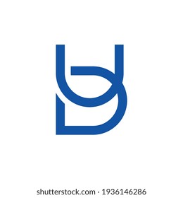Initial letter UD or DU uppercase logo design, creative typography illustration - Vector