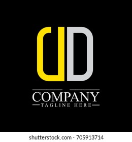 Initial Letter UD Linked Box Design Logo