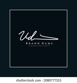 Initial Letter UD Logo - Handwritten Signature Logo