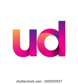 Initial Letter UD Logo Lowercase, magenta and orange, Modern and Simple Logo Design.