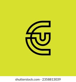Initial letter UE or EU monogram logo