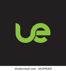initial letter ue linked round lowercase logo green