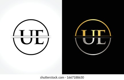 Initial Letter UE Logo Design Vector Template. UE Letter Logo Design